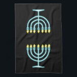 Neon Menorah<br><div class="desc">Blue menorah in neon sign style.</div>