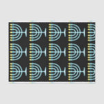 Neon Menorah Tissue Paper<br><div class="desc">Blue menorah in neon sign style.</div>