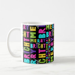 Neon Merry and Bright Coffee Mug