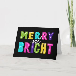 Neon Merry and Bright Holiday Card