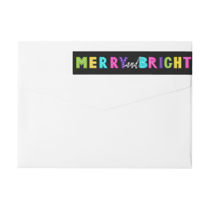 Neon Merry and Bright Wrap Around Label