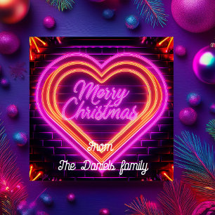 Neon Merry Christmas Invitation
