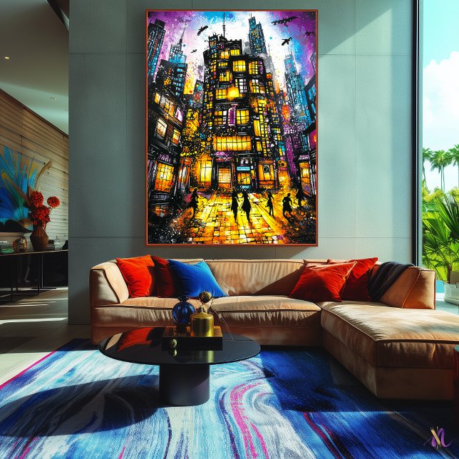 Neon Metropolis – Surreal Urban Nightscape Poster (Creator Uploaded)