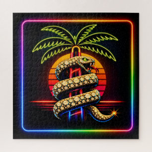 Neon Miami Nights Diamond opulence Luxury  Jigsaw Puzzle