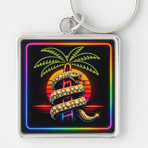 Neon Miami Nights Diamond opulence Luxury  Key Ring