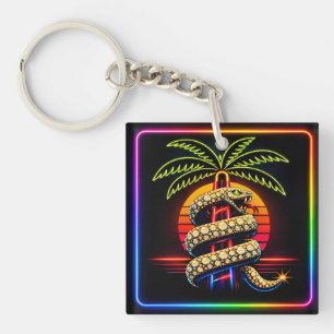 Neon Miami Nights Diamond opulence Luxury  Key Ring