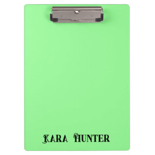 Neon Mint Colour   Modern Black Personalised Scrip Clipboard