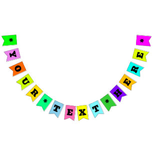 Neon Mix Solid Colour Custom Bunting