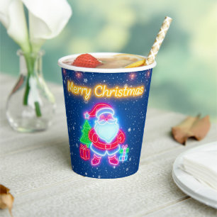 Neon Modern Christmas Holiday Collection Paper Cups