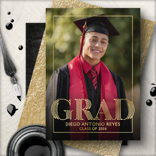 Neon Modern Cool Photo Graduation Announcement