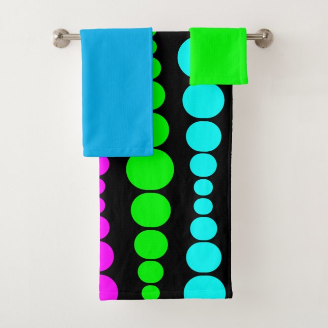 Neon Modern Rectangles  Bath Towel Set (Insitu)