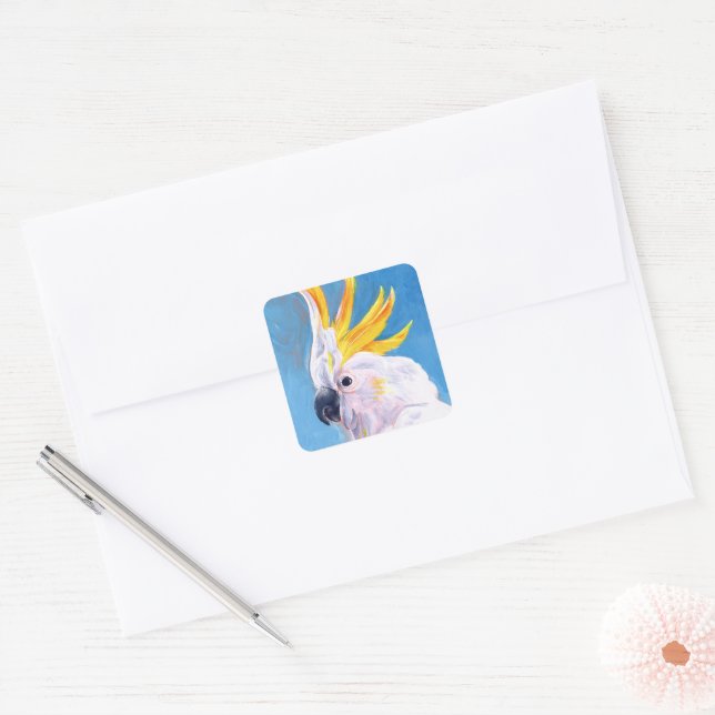 Neon Mohawk - Cockatoo Square Sticker (Envelope)