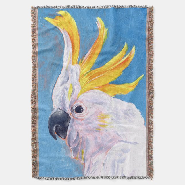Neon Mohawk - Cockatoo Throw Blanket (Front Vertical)
