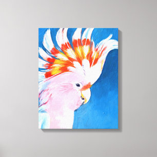 Neon Mohawk - Pink Cockatoo Canvas Print