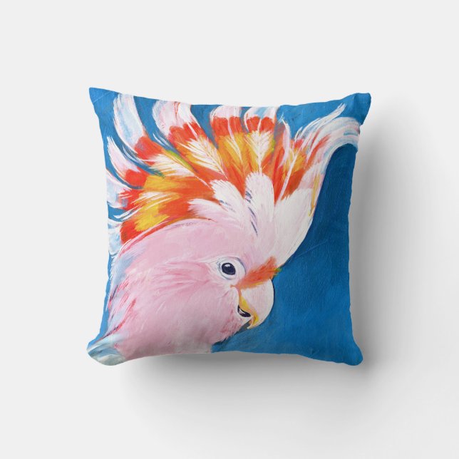 Neon Mohawk - Pink Cockatoo Cushion (Front)