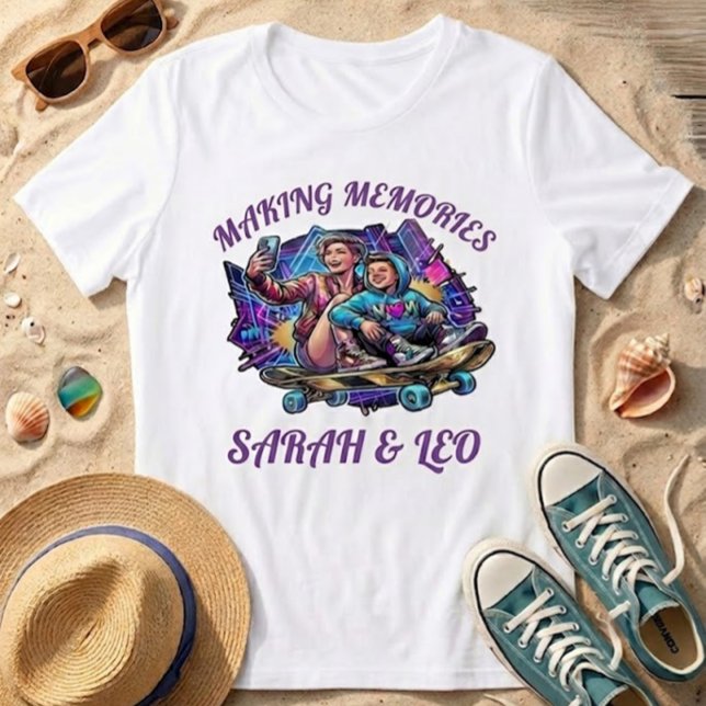 Neon Mom & Son Art | Making Memories Tee (Creator Uploaded)