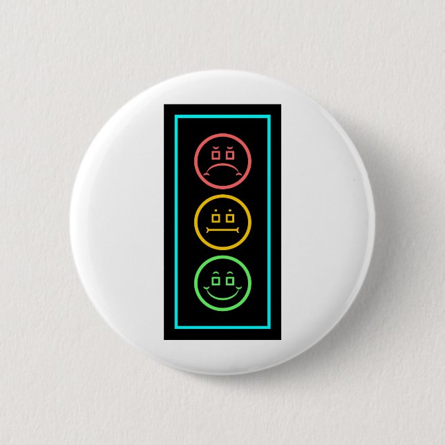 Neon Moody Stoplight 6 Cm Round Badge (Front)
