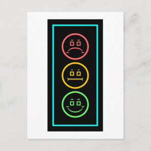 Neon Moody Stoplight Postcard