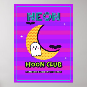 Neon Moon Club Halloween Wall Art