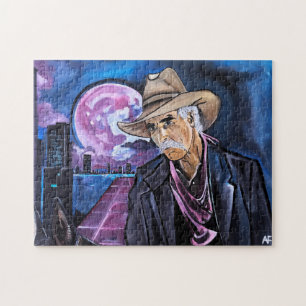 Neon Moon Painting by Alfred Fox Jigsaw Puzzle