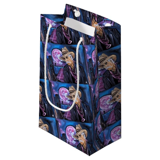 Neon Moon Painting by Alfred Fox Small Gift Bag (Front Angled)