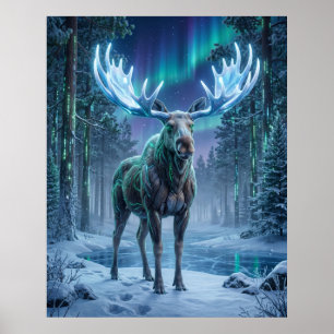 Neon Moose Boreal Grid Poster