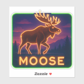 Neon Moose Sticker