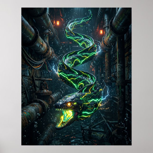 Neon Moray Eel Current Conduit Print (Front)