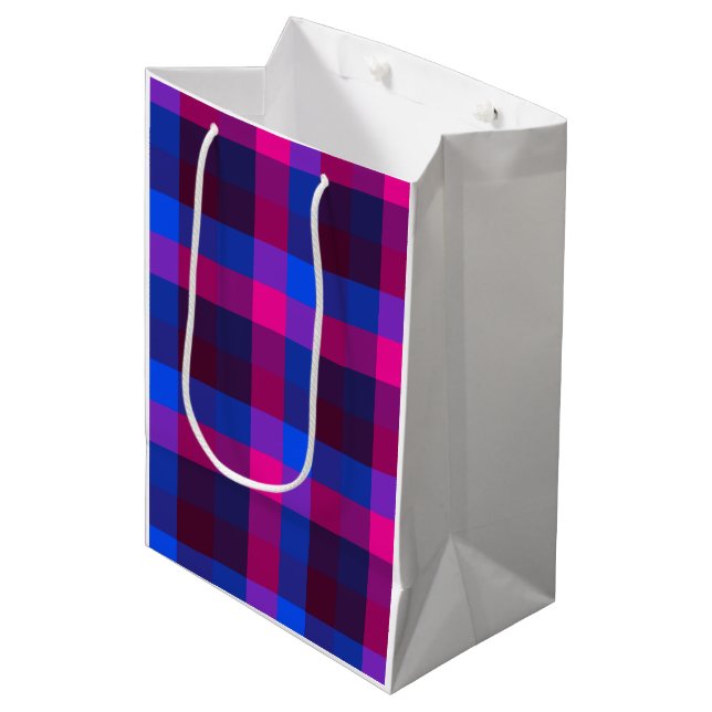 Neon mosaic fusion  medium gift bag (Front Angled)