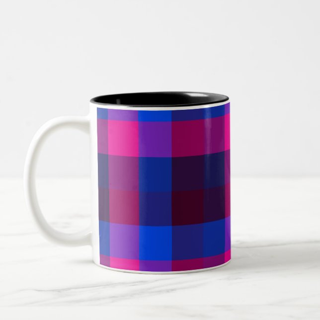 Neon mosaic fusion  Two-Tone coffee mug (Left)
