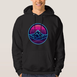 Neon Mountain Circle – Retro Adventure Shirt