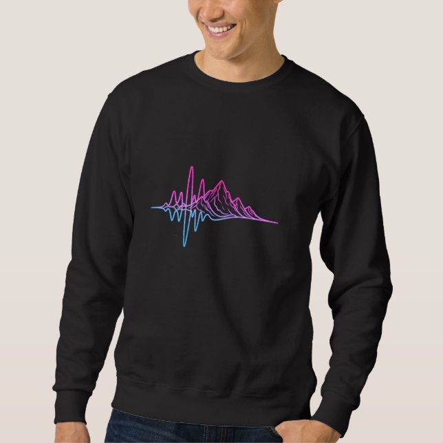 Neon Mountain Waves – Sound of the Peaks Sweatshirt (Front)