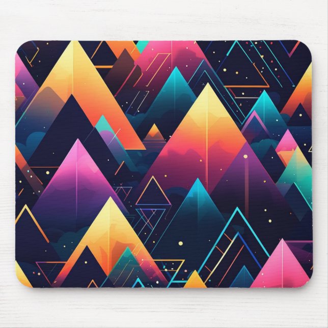 Neon Mountains Mouse Pad (Front)