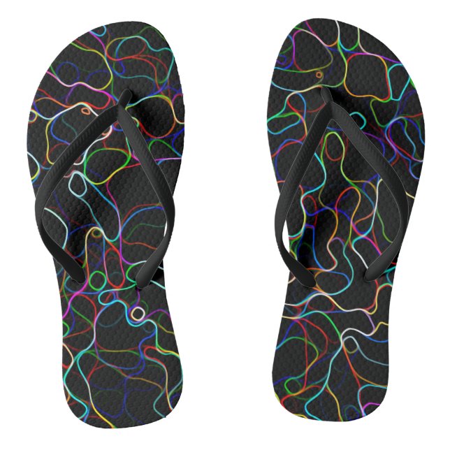 Neon Multicolor Lines Jandals (Footbed)