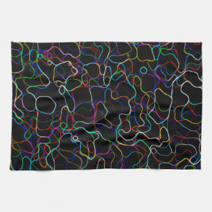 Neon Multicolor Lines Tea Towel