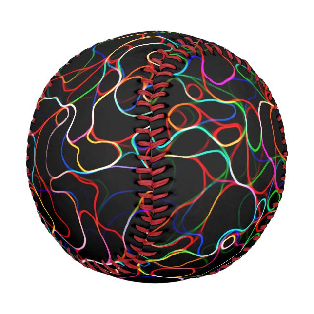 Neon Multicolored Curvy Line Pattern -COOL Baseball (Angled)