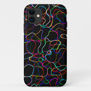 Neon Multicolored Curvy Line Pattern -COOL Case-Mate iPhone Case