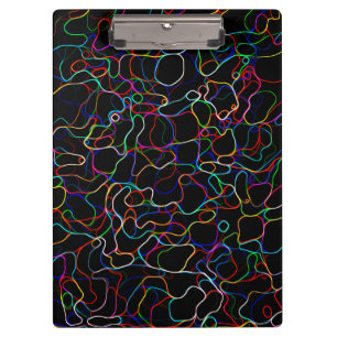 Neon Multicolored Curvy Line Pattern -COOL Clipboard