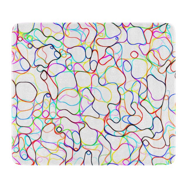 Neon Multicolored Curvy Line Pattern -COOL Cutting Board (Front)