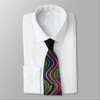 Neon Multicolored Curvy Line Pattern -COOL Tie