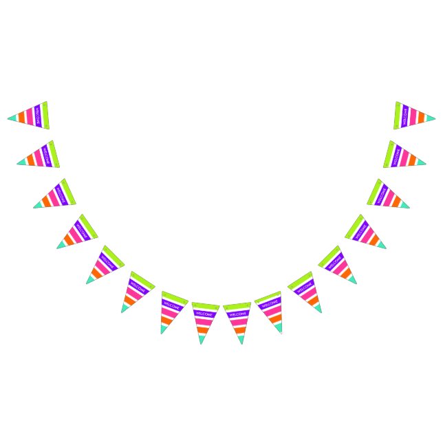 Neon Multicolored Stripes + your ideas Bunting (All)