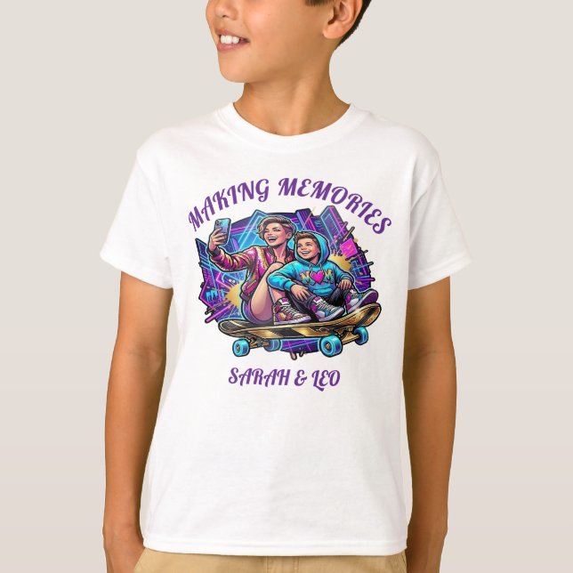  Neon Mum & Son Art | Making Memories Tee (Front)