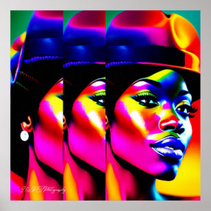 NEON MUSE: Electric Iridescence Poster