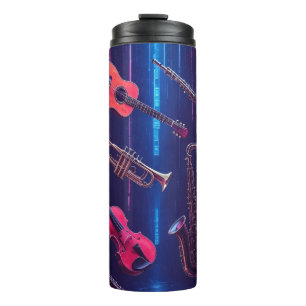 Neon Music Vibes – Colorful Musical Instruments Thermal Tumbler