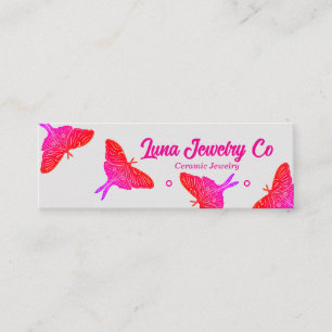 Neon Mystical Luna Moth Jewelry Stud Business Card