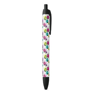 Neon Nail Polish Pattern Black Ink Pen