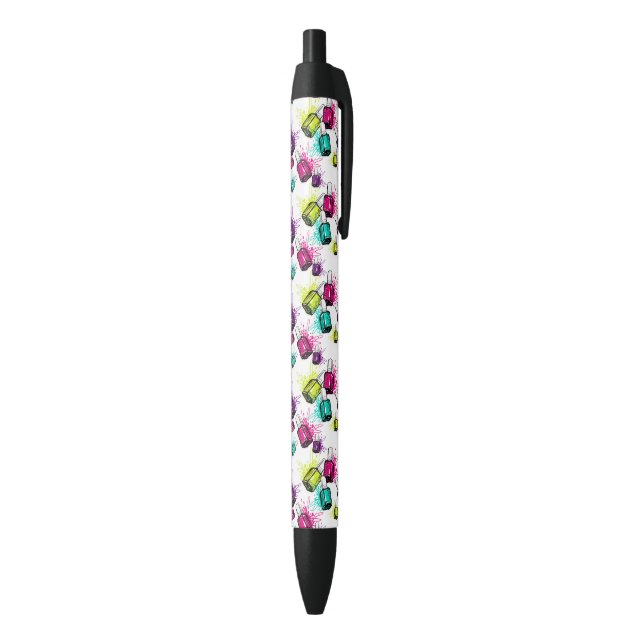 Neon Nail Polish Pattern Black Ink Pen (Bottom (Vertical))
