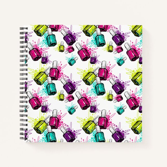 Neon Nail Polish Pattern Notebook (Front)