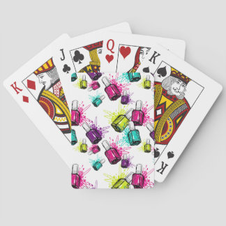 Neon Nail Polish Pattern Playing Cards