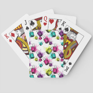 Neon Nail Polish Pattern Playing Cards